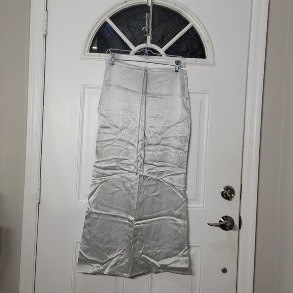 Zara Straight Satin Effect Long Slip Skirt Size Med - Picture 4 of 6